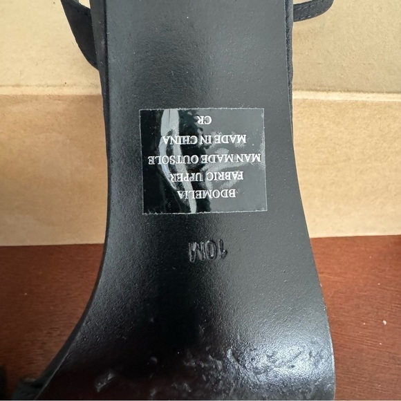 Bandolino B Domelia Black Strappy satin rhinestone dressy evening shoes size 10 - Picture 7 of 8